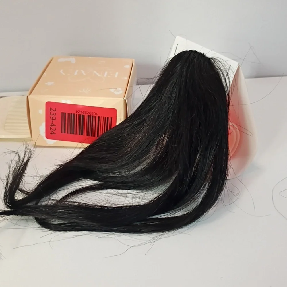 Clip-In Bangs – 100% Human Hair – Natural‎ Black – Curtain / French Fringe